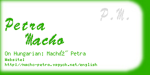 petra macho business card